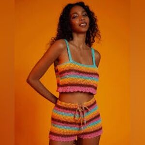 Billabong NWT It’s Now Siesta Crochet Short Set